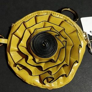 * Bora Bora Yellow Flower Coin Purse Wristlet